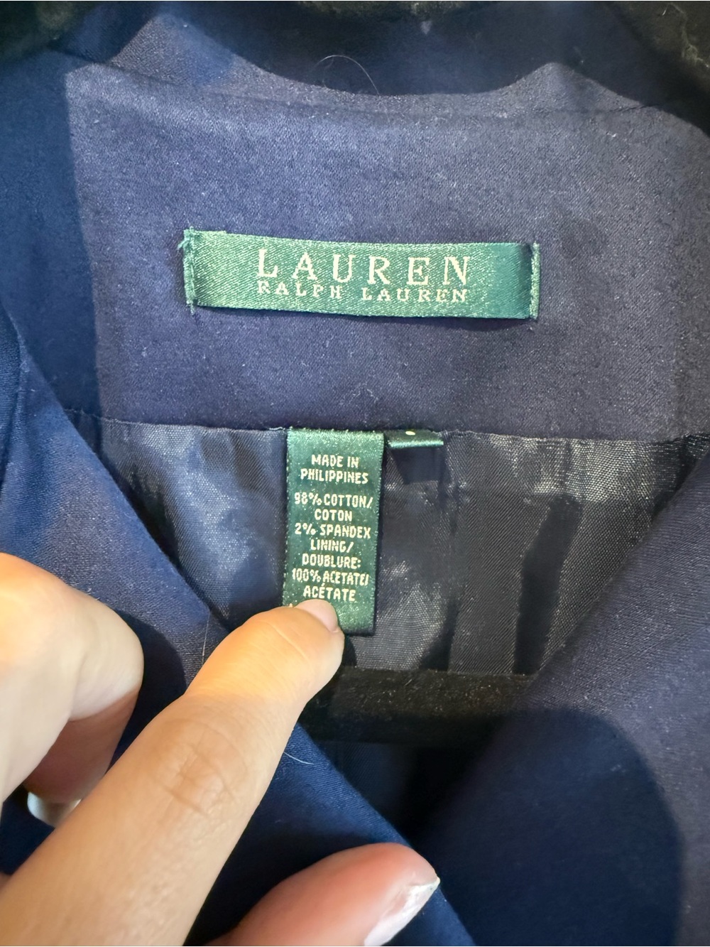 Lauren Ralph Lauren Navy Double-Breasted Gold Button Blazer - Picture 5 of 6